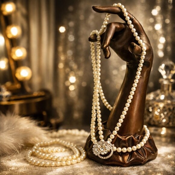 Carolee Jewelry - Carolee Faux Multi-Strand Long Pearl Necklace With Broach Accessory (NWOT)